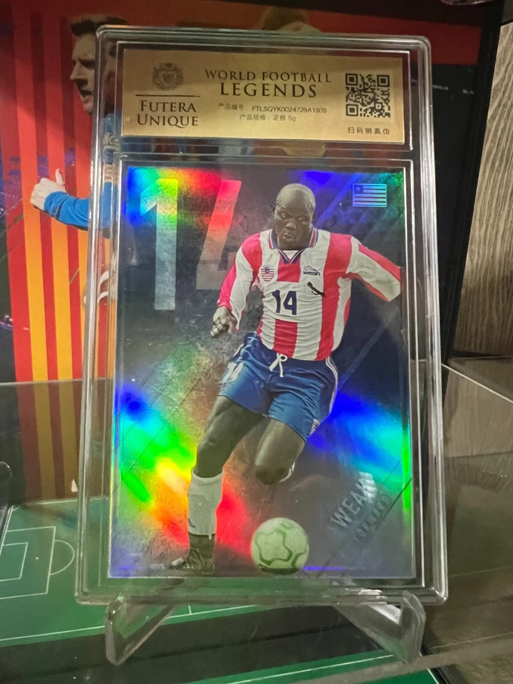 Futera Unique World Football Legends 2018 5 gr plata Geroge Weah WFL09 Foto 3 de 4