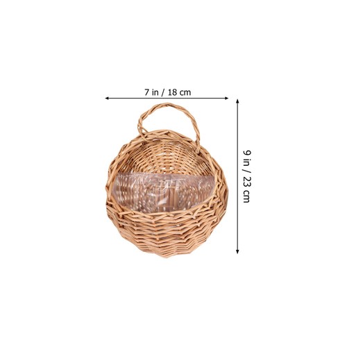 4 Pcs Rattan Flower Basket Hanging Pot Handle Baskets Handmade Storage Baby - Picture 10 of 12