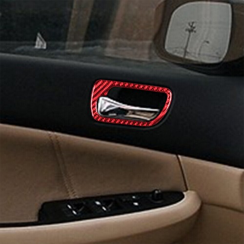 4Pcs Red Carbon Fiber Interior Door Handle Cover Trim For Honda Accord Sedan - Picture 4 of 12