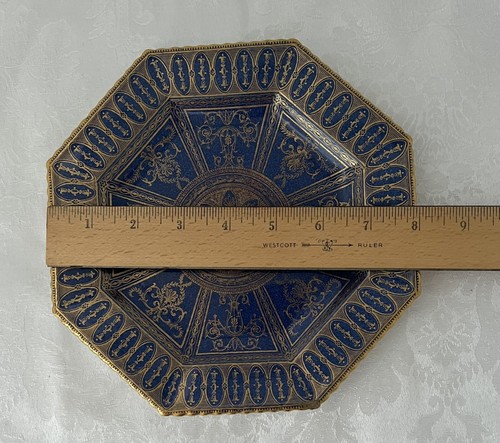 Spode Copeland’s China Wm H Plummer Octagonal 8” Plate • Blue & Gold • chip - Picture 3 of 4