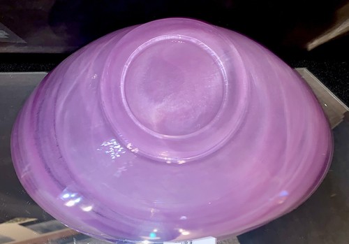 Lavender Purple Art Glass Swirl Bowl Centerpiece Contemporary - Picture 6 of 6