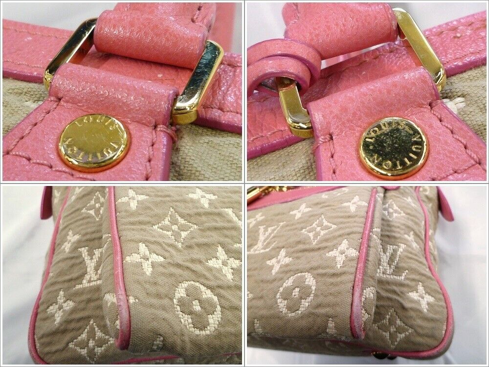 Louis Vuitton Monogram Sabia Cabas MM M93496 Handbag Tan Pink