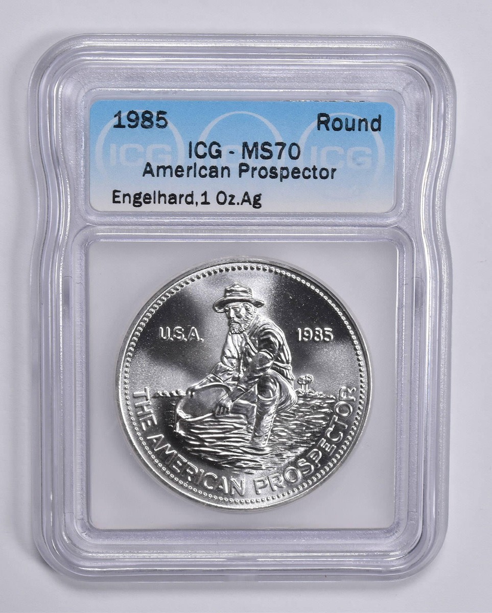 MS70 1985 Engelhard American Prospector 1 Troy Oz Silver