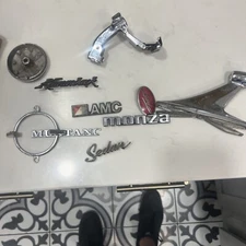 Vintage Lot Random Car Emblems And Parts Mustang AMC Monza Tracy Kammback