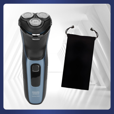 Philips Norelco Men's Electric Shaver 3500 Wet&Dry ,S3212/82 (With FREE Bag)