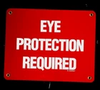 VINTAGE SAFETY EMERGENCY EYE PROTECTION REQUIRED PORCELAIN SIGN GAS OIL