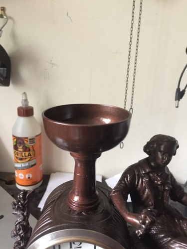 victorian brass and spelter clock converted to quartz movementREDUCED - Picture 6 of 7