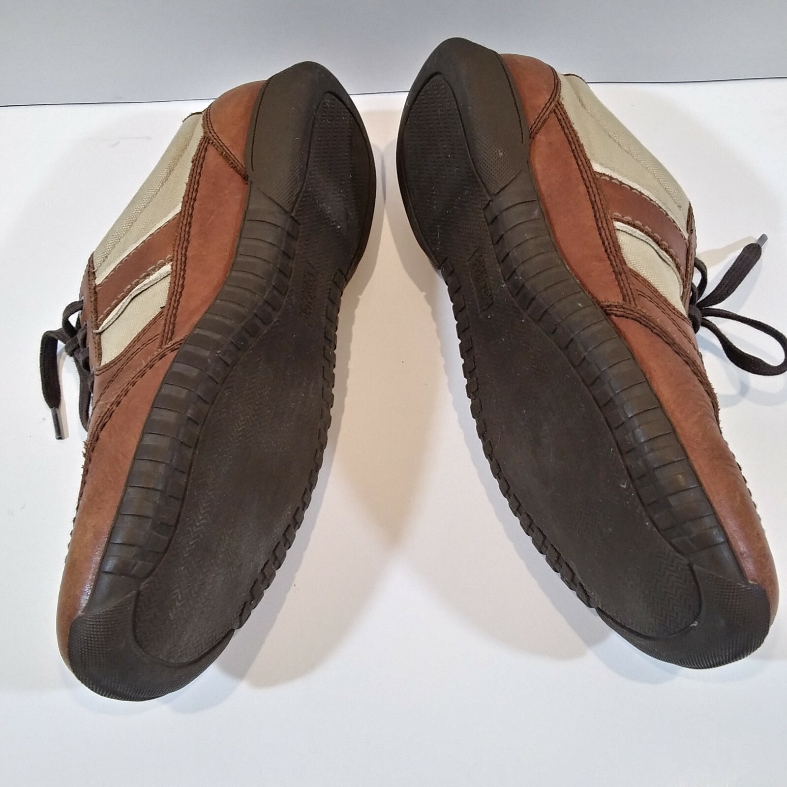 SAOLA Scarpe Johnston & Murphy uomo 8M pelle di pecora tela abito casual marrone