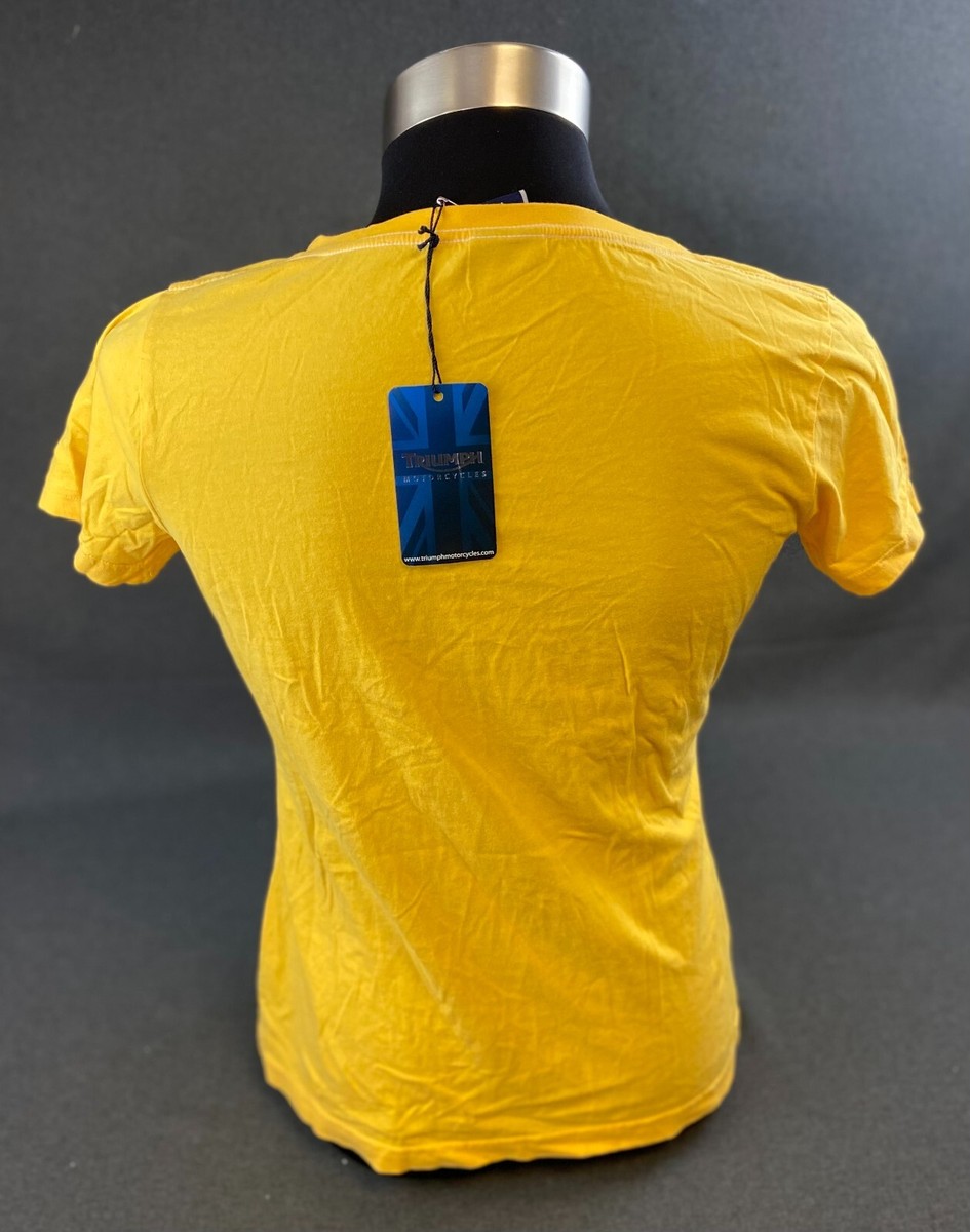 NEW GENUINE TRIUMPH WOMENS CLOTHING YELLOW T-SHIRT TRMTSS12108-XS