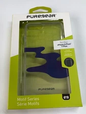 New OEM PureGear Motif Series ClearBlue Case For iPhone 6/6s/7/8 Plus