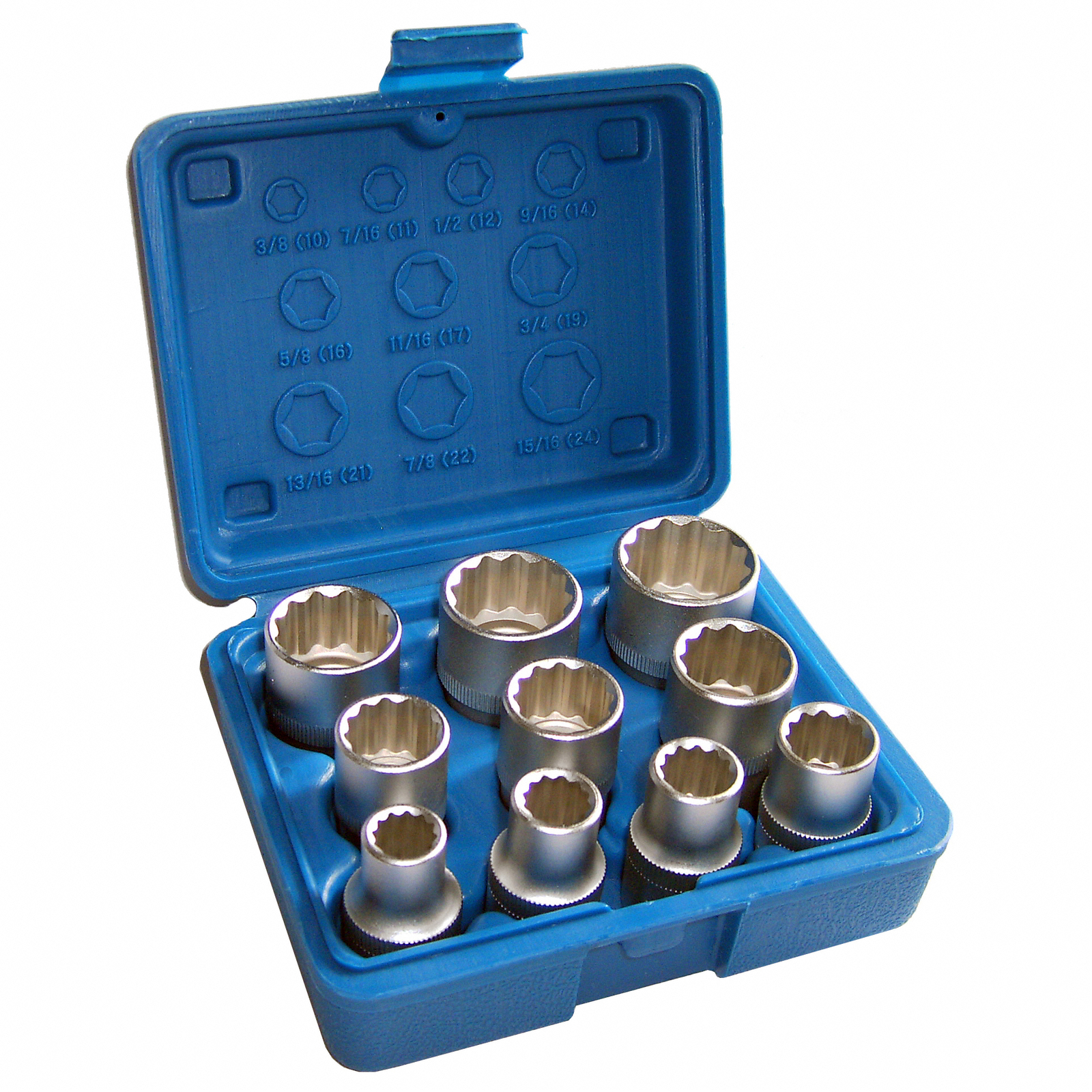 YATO 12-Kant Vielzahn-Stecknuss-Satz – 11-teilig, M5-M12, In Metallkassette