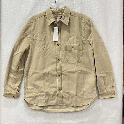 Urban Outfitters Work Shirt Men's S or M UOM Big Cord Khaki Button