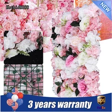 12 Pcs Artificial Flower Wall Panel Rose Dahlia Leaves Wedding Backdrop Stage