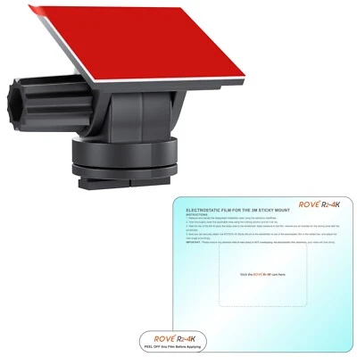 3M Sticky Mount For ROVE R2-4K & Stealth 4K Dash Cam - Free 1x Easy Peel Film