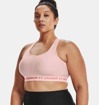Under Armour Mid Crossback Sports Bra STARDUST PINK 2X NWT