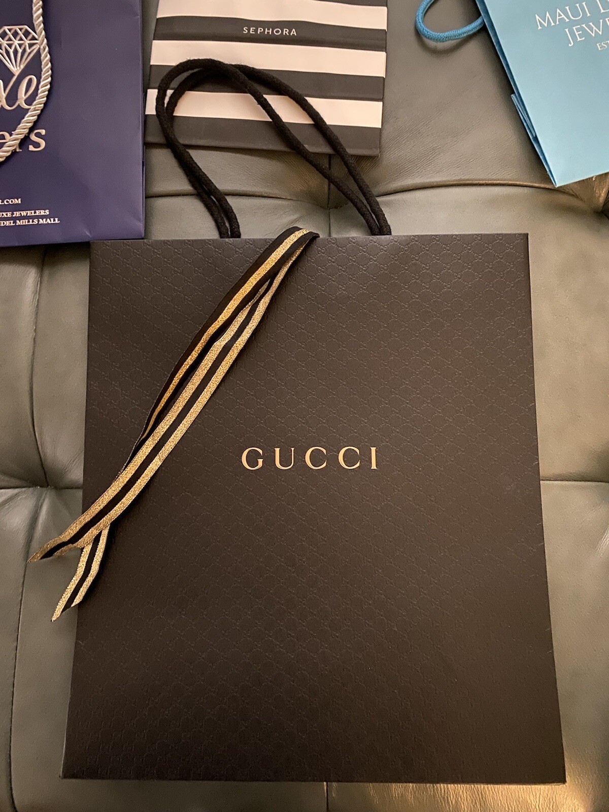 Lot Bags Including Authentic Chanel, Gucci Shopping Paper Gift Bags eBay