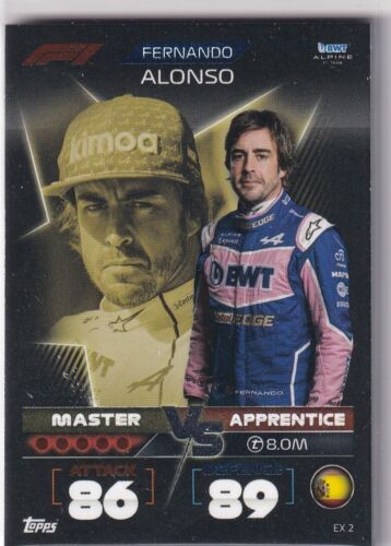 Topps F1 Turbo Attax 2022 Formula 1 Number Ex 2 Fernando Alonso Master Vs - Picture 1 of 2