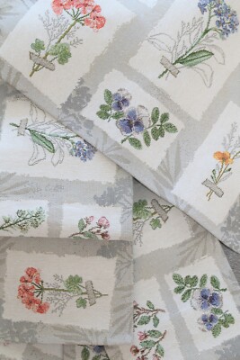 Sander Tischband-läufer-Set- Kissen gefüllt ''Herbarium''  Blumen Gobelin