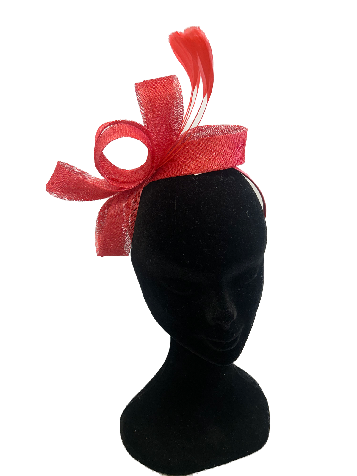 Coral Loop Feather Fascinator