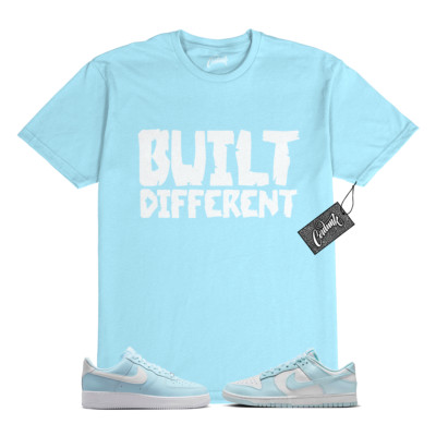 Air Force 1 Dunk Low Glacier Ice Blue White T Shirt to Match BUILT