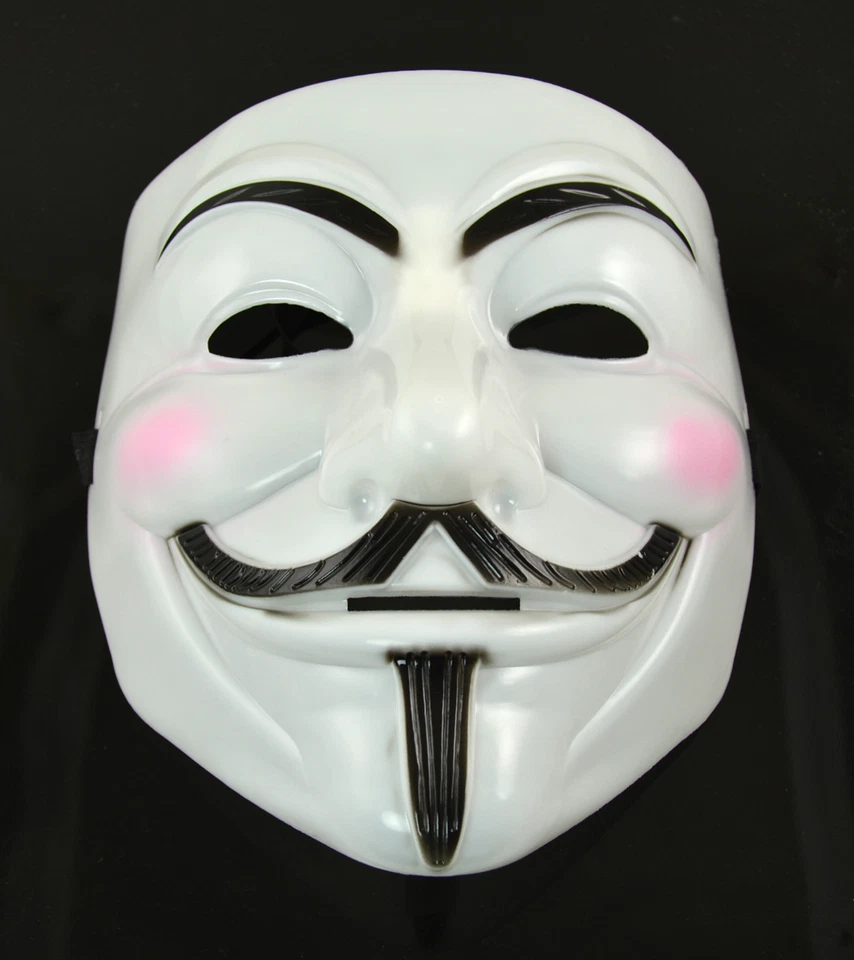 2 pcs Man&Woman V for Vendetta Anonymous Guy Fawkes Masquerade Halloween Mask - Image 2 of 3