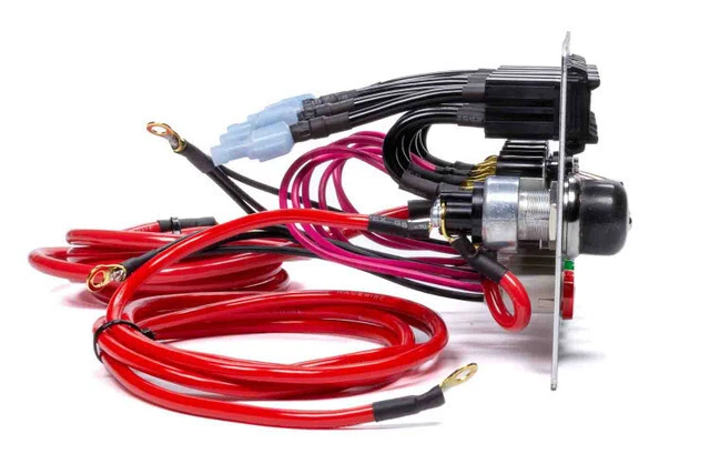 Panel de interruptor de encendido QuickCar placa negra 6 interruptores y 1 botón montaje en tablero iluminado Foto 4 de 4