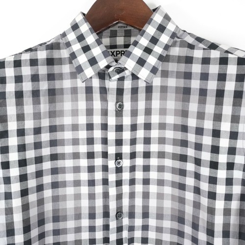 Express Mens Cotton Fitted LS Button Up 