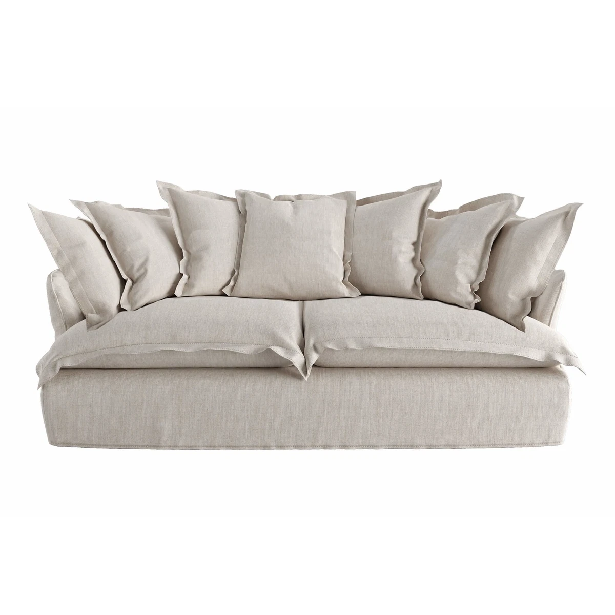 Bespoke Loose Cover Sofa in Linen Cotton Over Sized Deep Maker Cushions Son