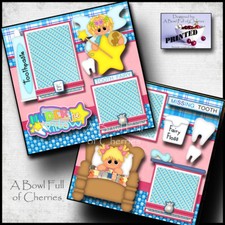 Tooth Fairy 2 Premade Scrapbook Pages Paper Printed layout 4 album girl cherry