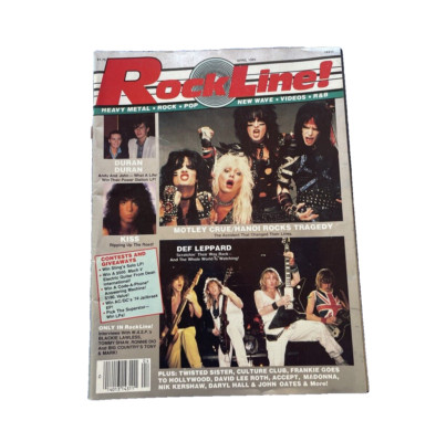 Rockline Magazine April 1985 Motley Crue Def Leppard KISS Madonna Vintage Rock