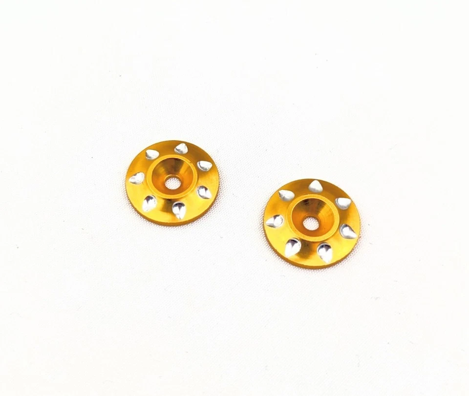 Naughty Boy RC Buggy Wing Mount Buttons Aluminum Stay Washer Pair 1/10 1/8 (2) - Image 2 of 4