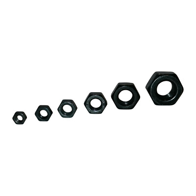 Muttern M3 M4 M5 M6 M8 M10-Klasse 8-DIN 934-schwarz verzinkt- ab 2 Stück