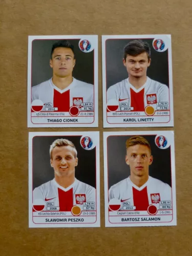 PANINI - EURO 2016 - POLAND Sticker Update Set - 298x 303x 300x 307x