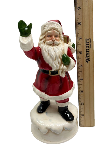 Statuetta vintage Natale Lefton Babbo Natale scatola musicale rotante - Foto 2 di 12