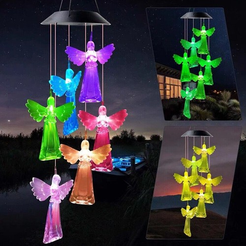 Solar Wind Chime Lights LED Color Changing Hanging Lamp Bird Ball Garden Decor - Picture 16 of 45