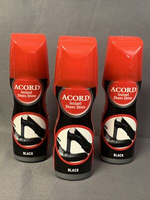 3x ACORD Instant Schuhpolitur 80ml Black Schwarz Paste Schuh Politur Schwämmchen