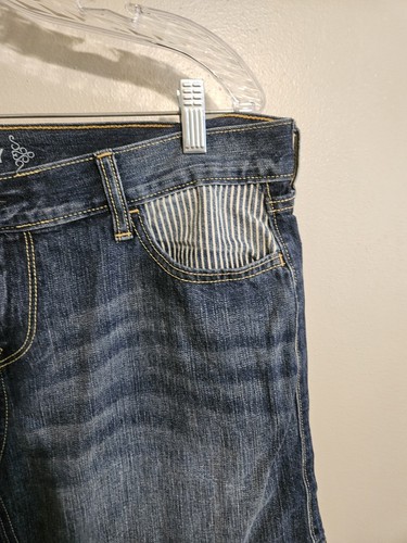 Old Navy Womens Blue Mini Denim Railroad Stripe Pockets Jean Skirt Size 14 - Picture 3 of 8