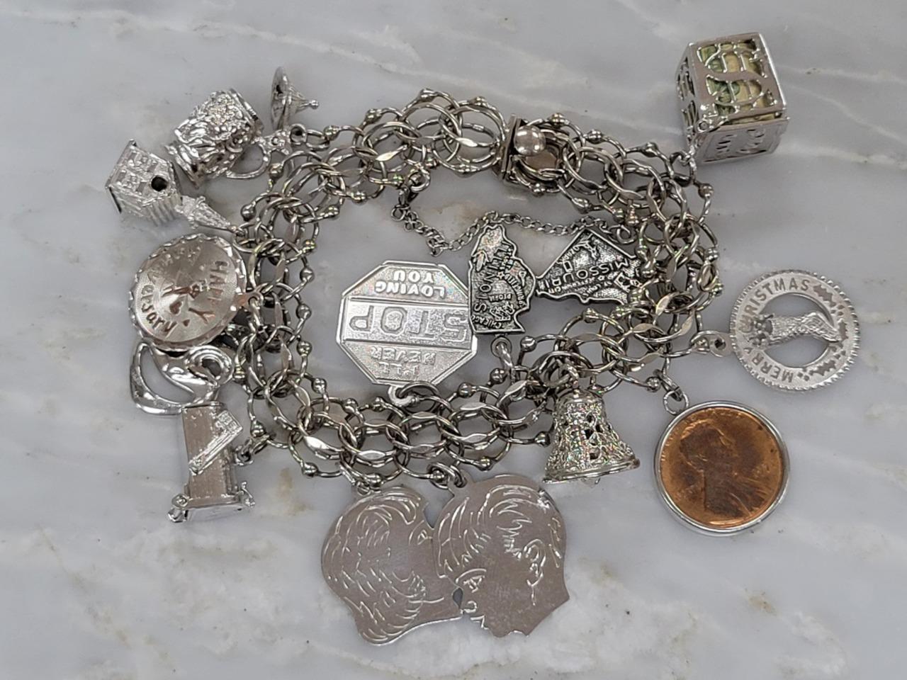 50's Silver Charm Bracelet 7.5” – Fresh to Death Vintage