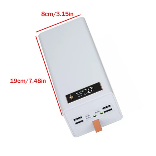 White Detachable Battery Case LCD Display Power Bank Shell Charger Box A - Picture 8 of 8