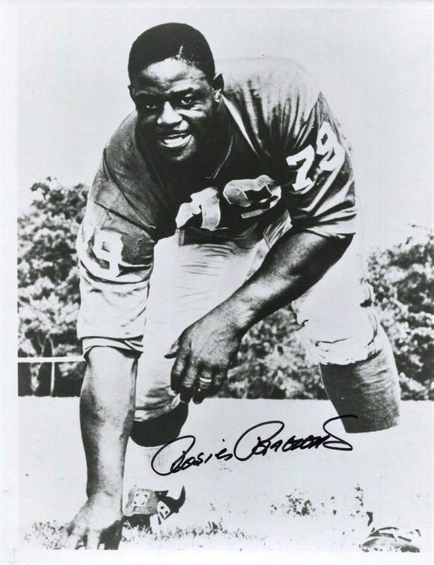 ROOSEVELT "Rosey" BROWN New York Giants HOF 1948-56 signed photo in action COA