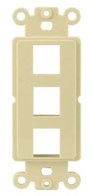 3-Port Decora Style Keystone Jack Wall Plate Insert Triple Hole - Ivory