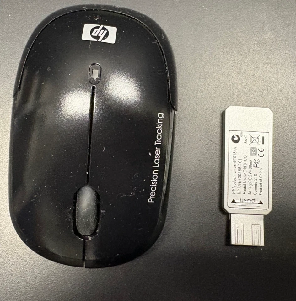 HP WIRELESS Laser Mini Mouse with Receiver EY018A - Image 2 of 2