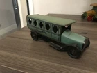 Rare lot of 12 vintage j. chein tin toy trucks, train, wind up toys.