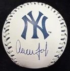 Aaron Judge Signed Yankees Team Stitch Logo Baseball MLB Holo Fanatics