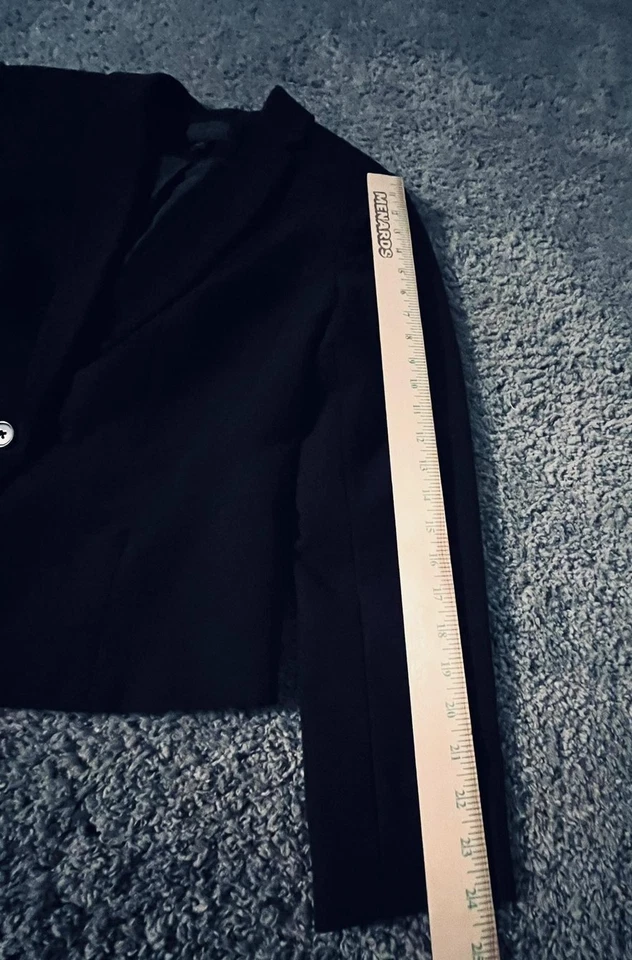 Blazer Worthington Mujer 12 Negro 1 Botón Forrado Muesca Solapa Elastizada Carrera Foto 4 de 4