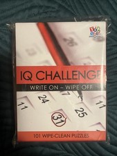 NEW IQ Challenge- 101 Puzzle Cards: Write-on/Off-Numerical Geometry Vocab Logic