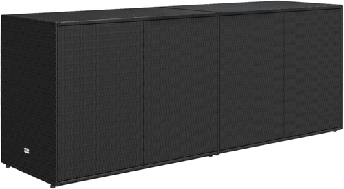 Credenza Da Giardino in Polyrattan Nero, Armadio Portaoggetti per Esterno, Patio - Foto 7 di 12