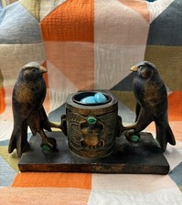 Egyptian Falcon God Horus & Scarab with green gems