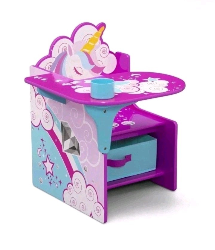 Delta Children Unicorn Chair Desk with Storage Bin - Greenguard Gold Certified  