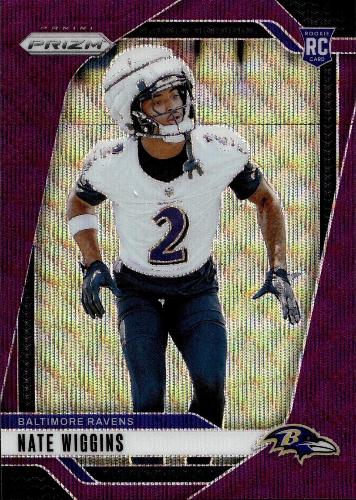 2024 Panini Prizm Purple Wave Nate Wiggins Rookie Card #380 /99